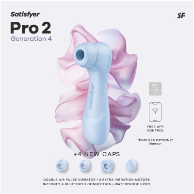 SATISFYER - PRO 2ª GERAÇÃO 4 ESTIMULADOR CLITORIAL AZUL SERENO - D-246921 - Dona Pimenta